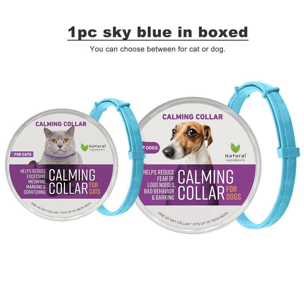 Adjustable Calming Collar for Cats & Dogs – Anxiety Relief, Long - Lasting Pheromone Comfort - ZinPetCare