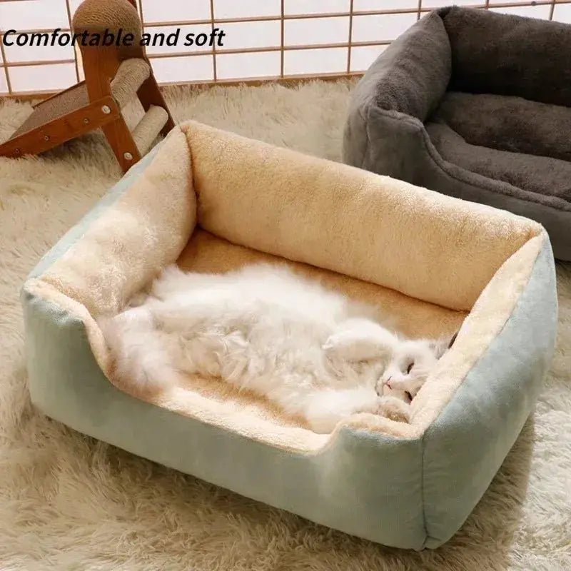 Soft Plush Cat & Small Dog Bed – Cozy Round Nest for Pets - ZinPetCare