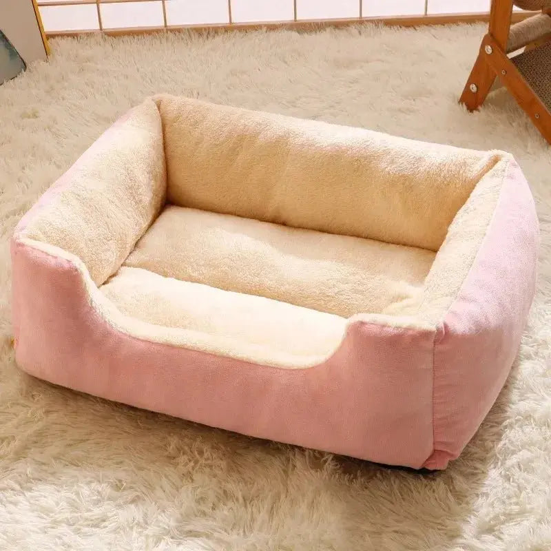 Soft Plush Cat & Small Dog Bed – Cozy Round Nest for Pets - ZinPetCare