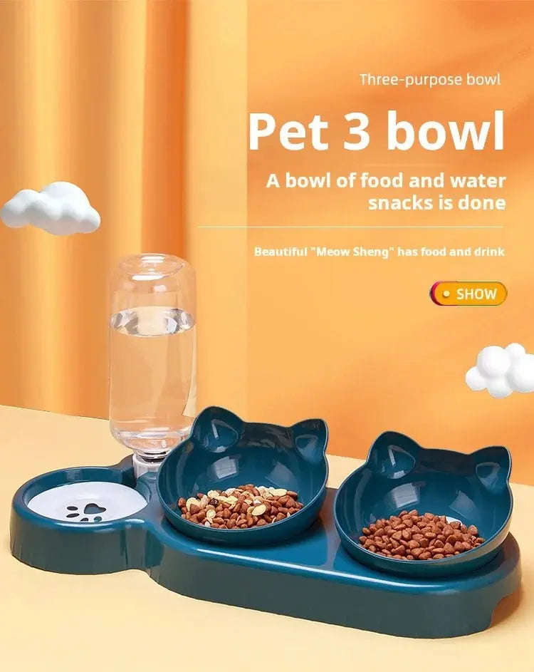 3 - in - 1 Pet Bowl with Water Dispenser - ZinPetCare
