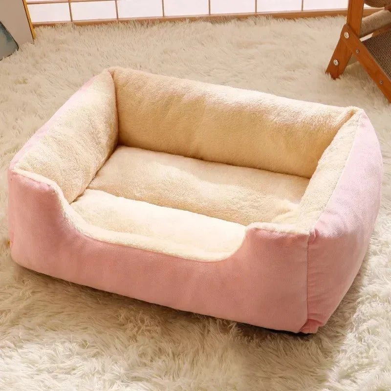 Soft Plush Cat & Small Dog Bed – Cozy Round Nest for Pets - ZinPetCare