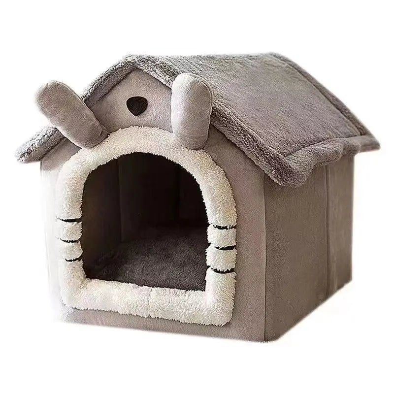 Foldable Cozy Pet House – Removable & Washable Cat Cave, Puppy Sofa Bed for Small Dogs & Medium Cats - ZinPetCare