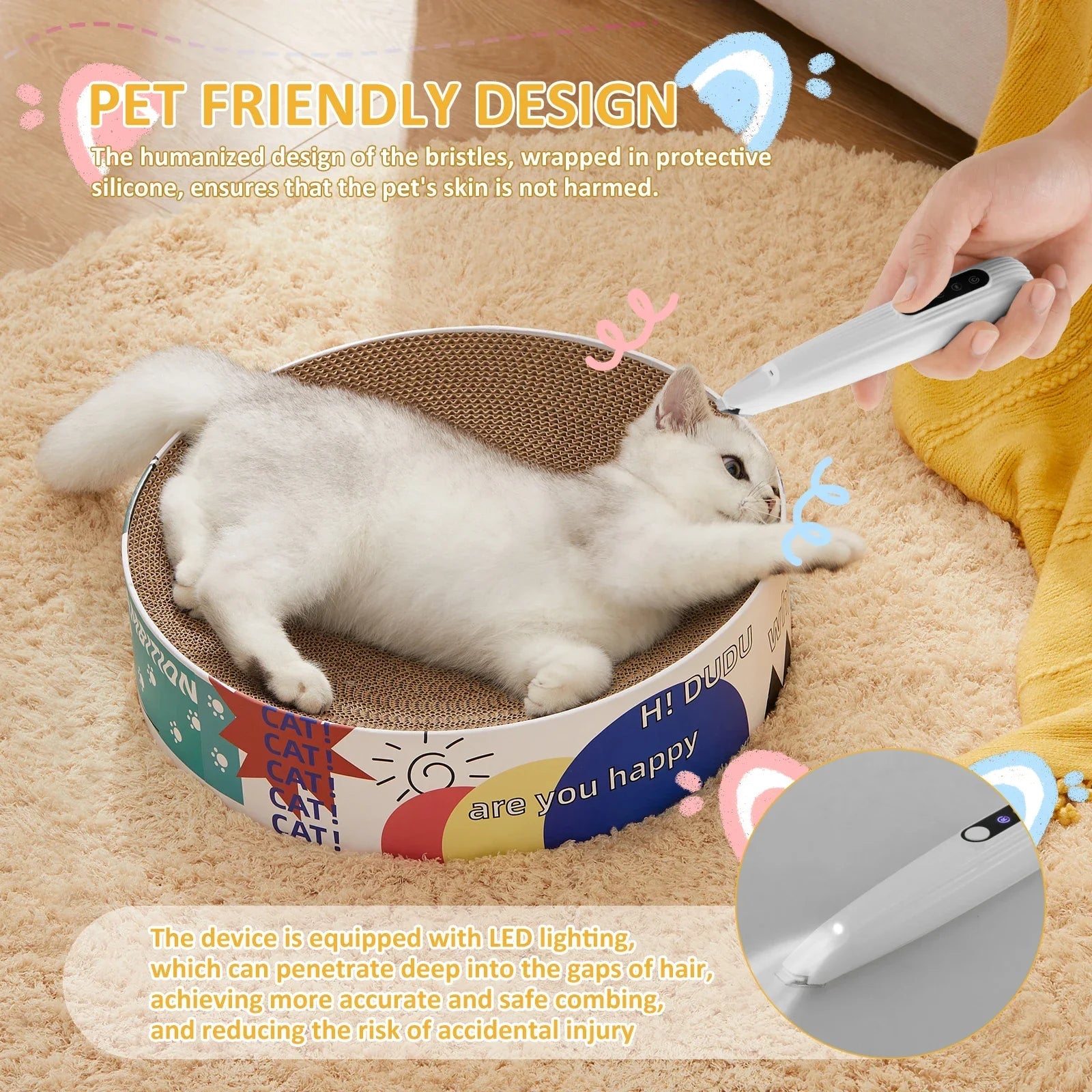 Pet Paw Trimmer with LED Light – Low Noise, Waterproof Dog & Cat Grooming Clipper - ZinPetCare