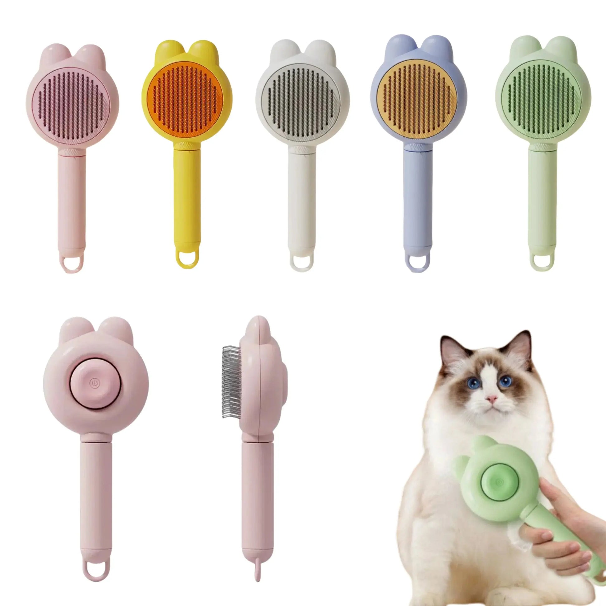 Self - Cleaning Pet Hair Removal Brush – Perfect for Cats & Dogs - ZinPetCare