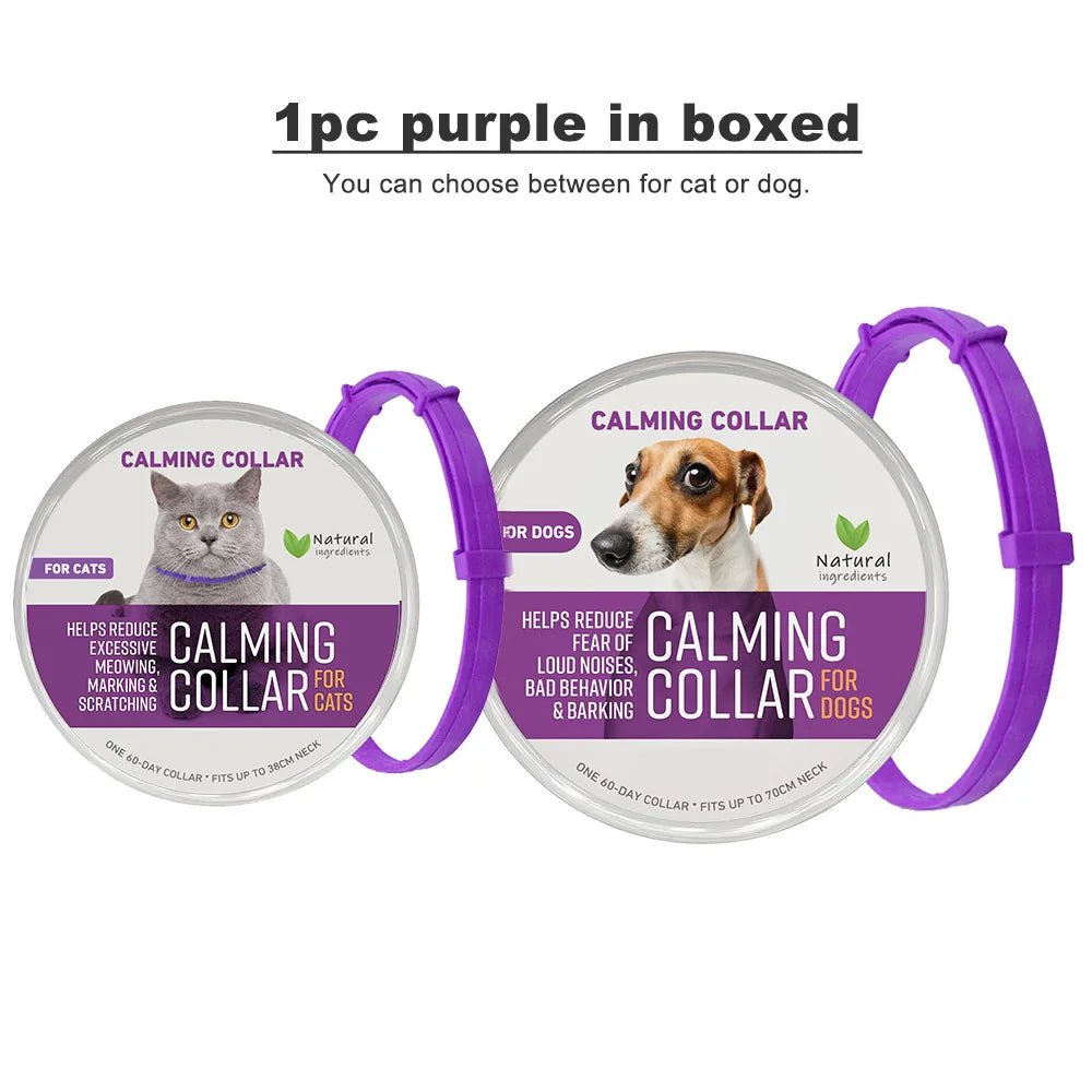 Adjustable Calming Collar for Cats & Dogs – Anxiety Relief, Long - Lasting Pheromone Comfort - ZinPetCare