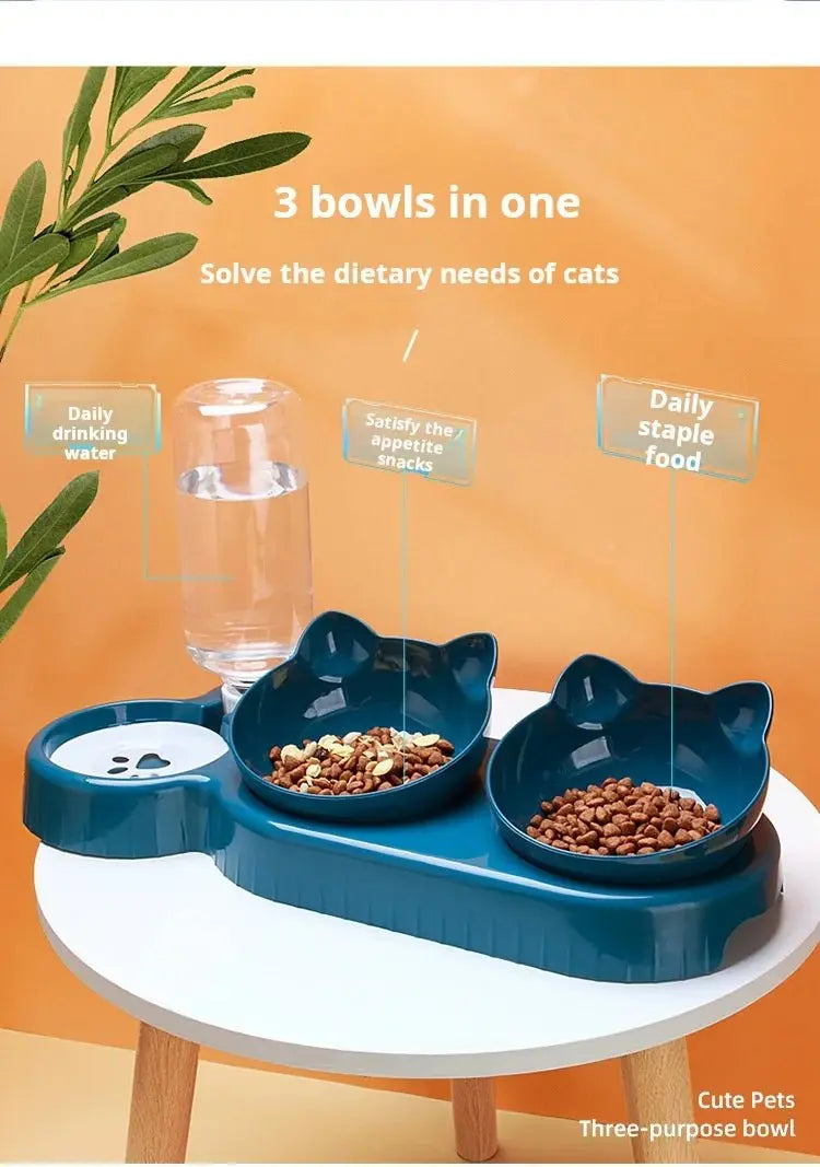3 - in - 1 Pet Bowl with Water Dispenser - ZinPetCare