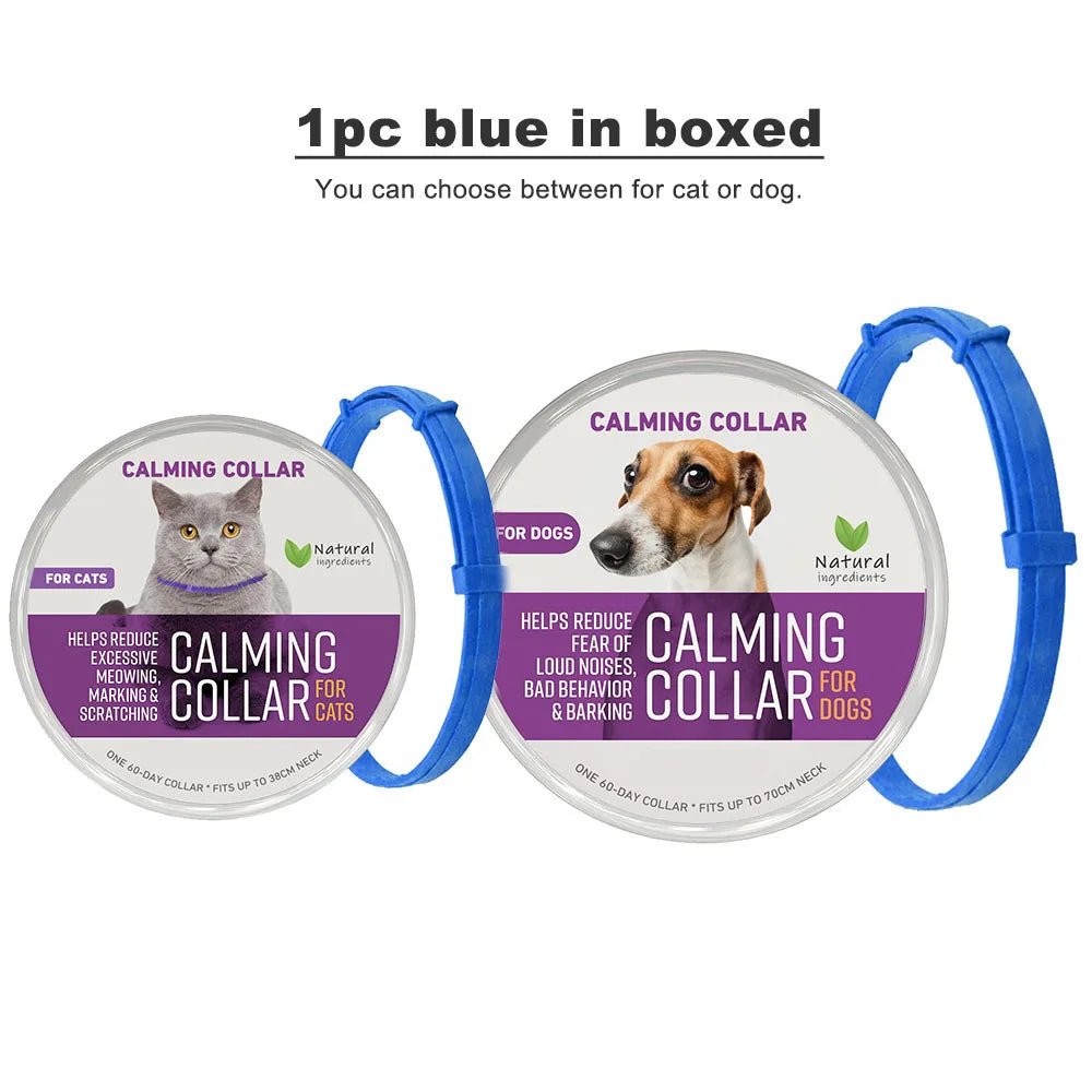 Adjustable Calming Collar for Cats & Dogs – Anxiety Relief, Long - Lasting Pheromone Comfort - ZinPetCare