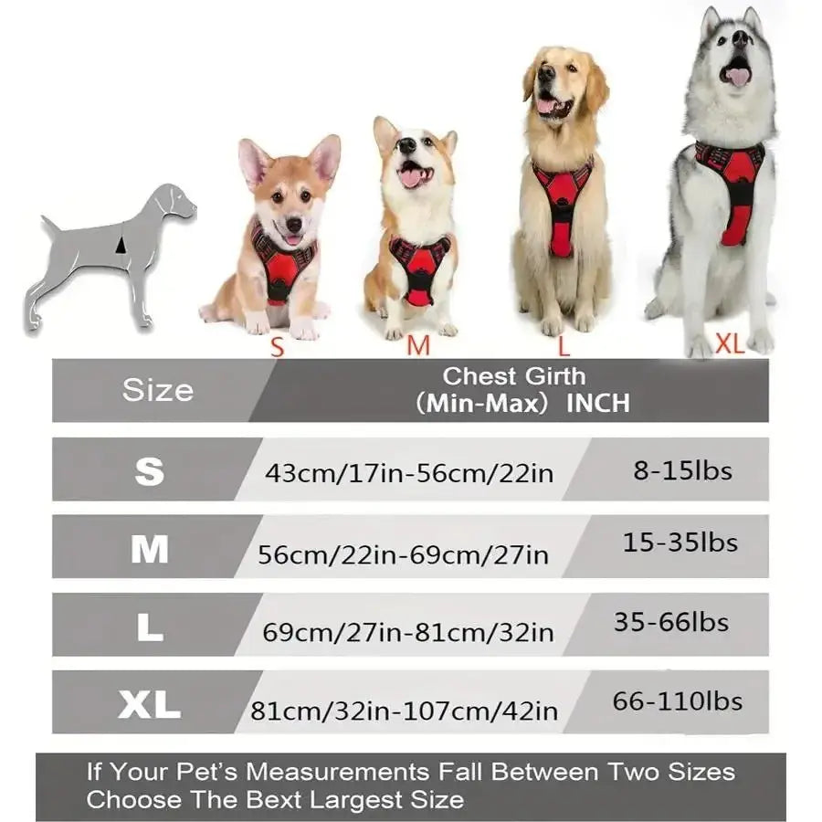 Adjustable No - Pull Dog Harness with Leash – Comfortable Fit for All Breeds - ZinPetCare