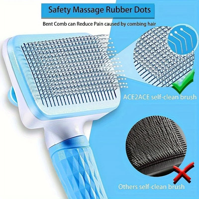 FurryCare Self - Cleaning Pet Grooming Brush for Cats and Dogs - ZinPetCare