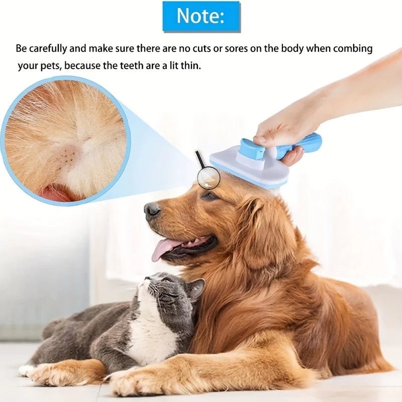 FurryCare Self - Cleaning Pet Grooming Brush for Cats and Dogs - ZinPetCare