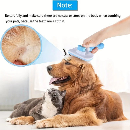 FurryCare Self - Cleaning Pet Grooming Brush for Cats and Dogs - ZinPetCare