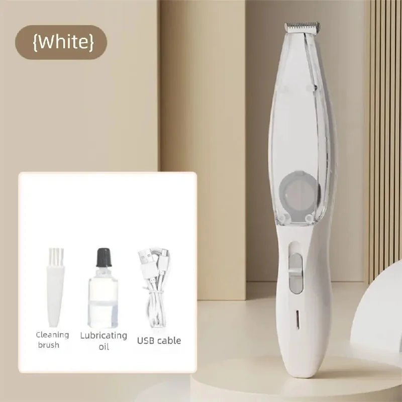 Low Noise Pet Paw Hair Clipper – Waterproof Dog & Cat Trimmer with Vacuum, Clean Brush & Comfort Grip - ZinPetCare