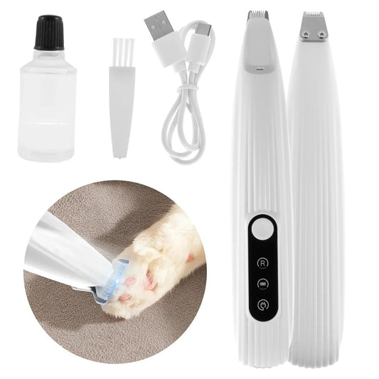 Pet Paw Trimmer with LED Light – Low Noise, Waterproof Dog & Cat Grooming Clipper - ZinPetCare